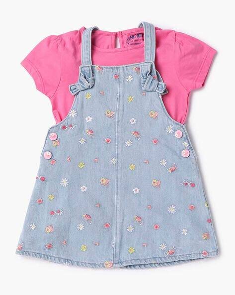 INF FRENDZ Embroidered Dungarees with Top