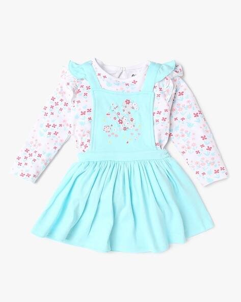 INF FRENDZ Floral Print Top with Pinafore