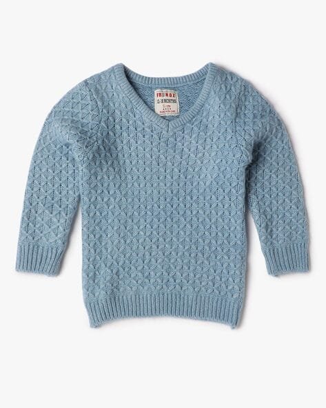 INF FRENDZ Girls Geometric-Pattern V-Neck Pullover