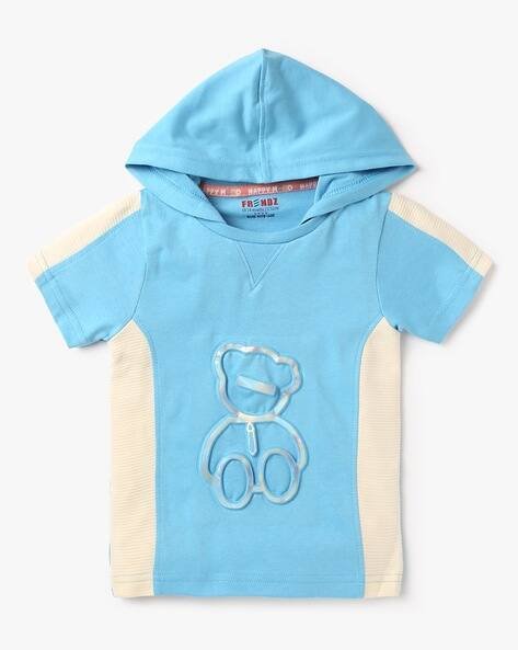 INF FRENDZ Graphic Embossed Regular Fit Hooded T-Shirt