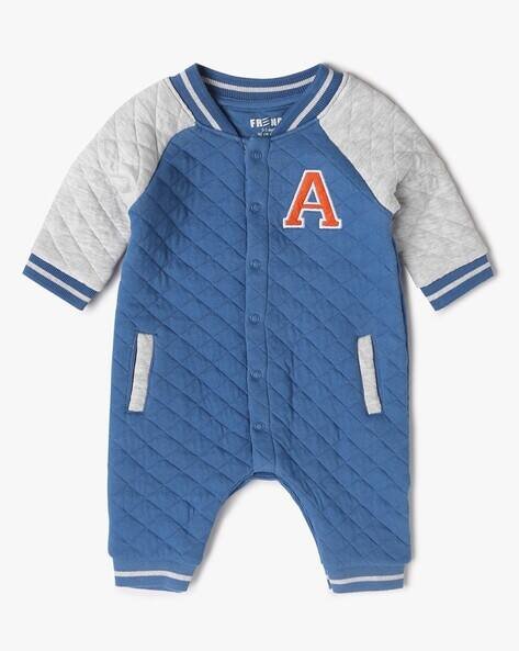 INF FRENDZ Infants Quilted Rompers with Insert Pockets