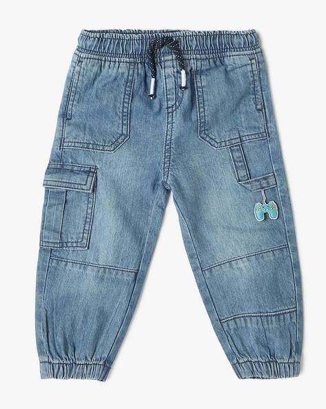 INF FRENDZ Light-Wash Cargo Jogger Jeans