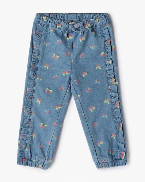 INF FRENDZ Mid-Wash Printed Regular Fit Jogger Jeans