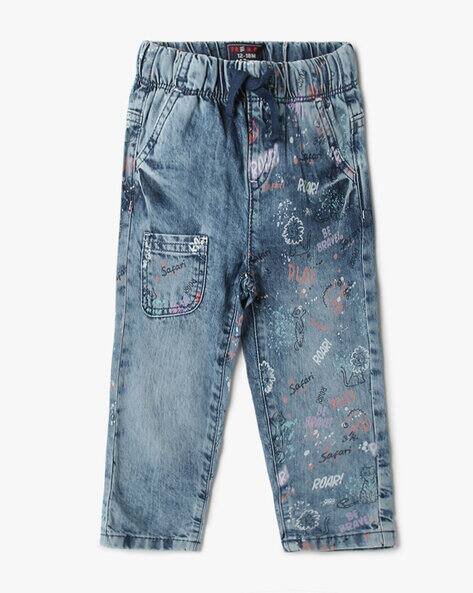 INF FRENDZ Printed Heavily Washed Regular Fit Jeans