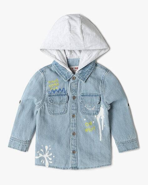INF FRENDZ Printed Hooded Denim Shirt