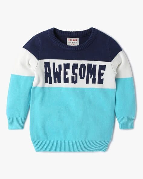 INF FRENDZ Typographic Pattern Round-Neck Pullover