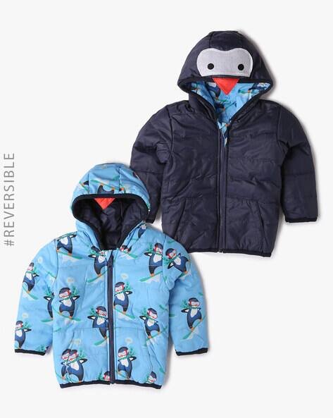 INF FRENDZ Zip-Front Reversible Puffer Jacket