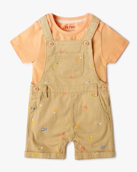 INF FRENDZ Boys Printed Dungaree with T-Shirt