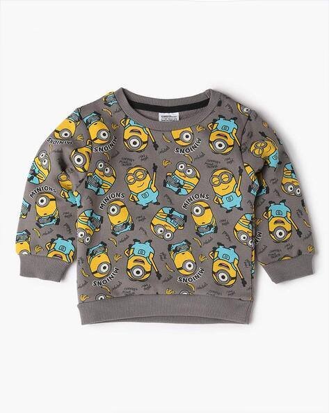 INF FRENDZ Unisex Minion Print Round-Neck Sweatshirt