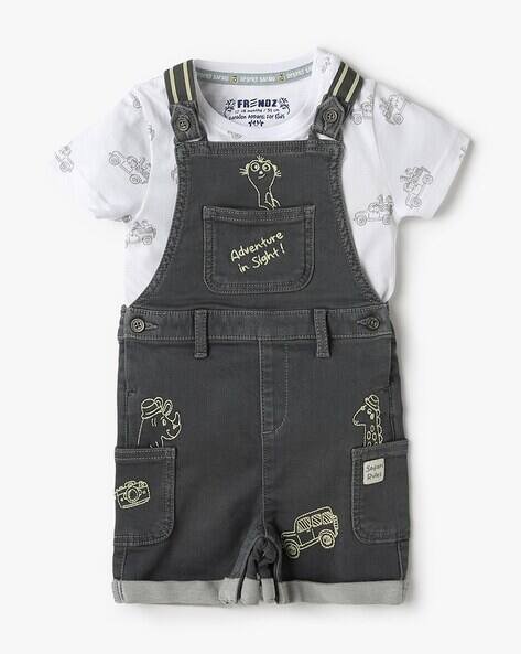INF FRENDZ Printed Regular Fit Dungaree Set
