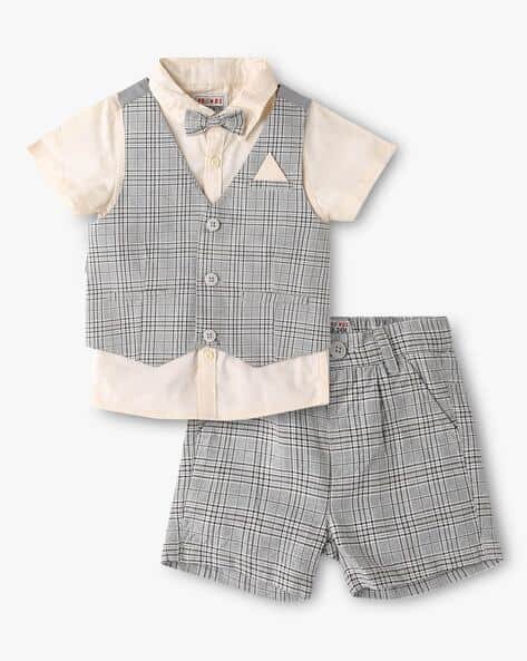 INF FRENDZ Checked Waistcoat & Shorts Set with Shirt