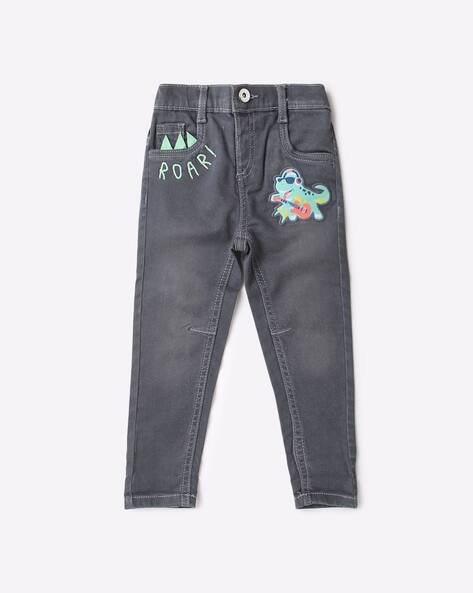 INF FRENDZ Lightly Washed Straight Fit Jeans with Applique