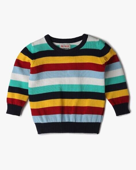 INF FRENDZ Boys Striped Round-Neck Sweater