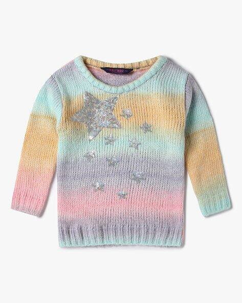 INF FRENDZ Girls Embellished Round-Neck Sweater