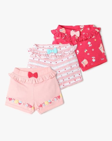 INF FRENDZ Girls Pack of 3 Shorts with Bow