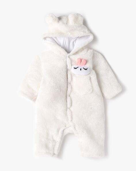 INF FRENDZ Girls Fur Hooded Romper