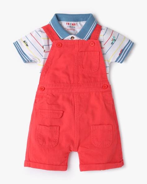 INF FRENDZ All-Over Print T-Shirt with Dungaree
