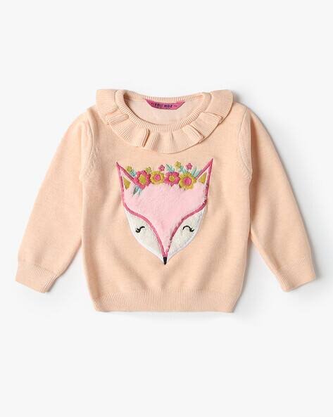 INF FRENDZ Applique Embroidered Regular Fit Sweater