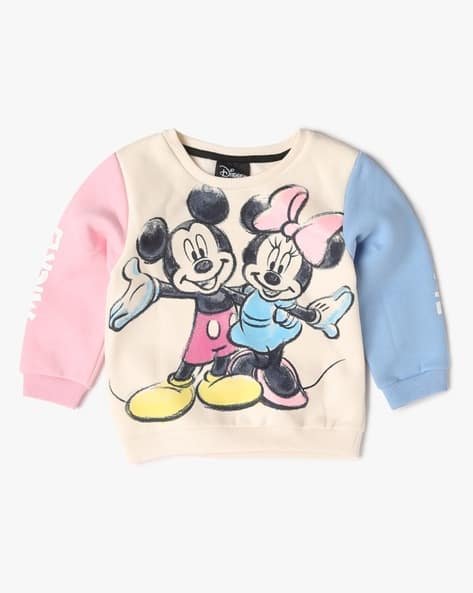 INF FRENDZ Mickey & Minnie Mouse Print Round-Neck Sweatshirt