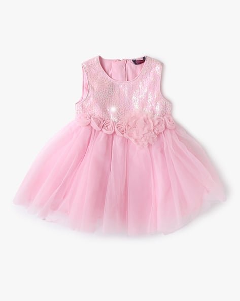 INF FRENDZ Embellished Net Fit & Flare Dress