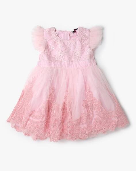INF FRENDZ Lace Embroidered Fit & Flare Dress
