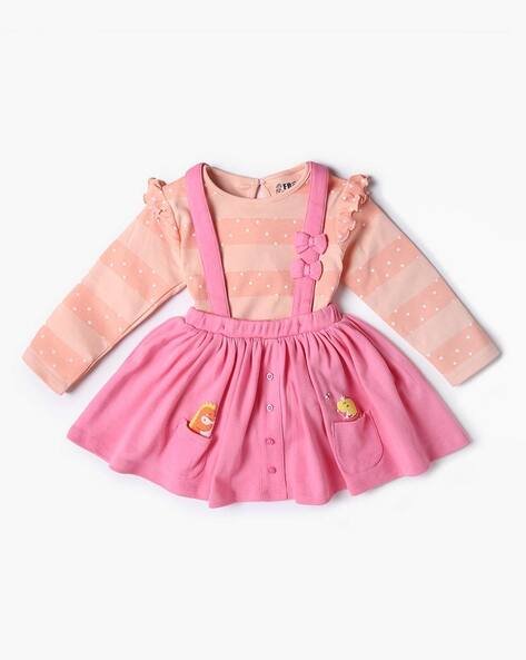 INF FRENDZ Striped Top & Dungaree Set