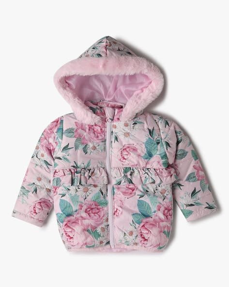 INF FRENDZ Unisex Floral Print Zip-Front Hoodie