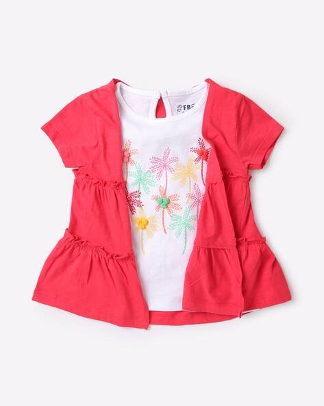 INF FRENDZ Floral Print T-Shirt with Coat