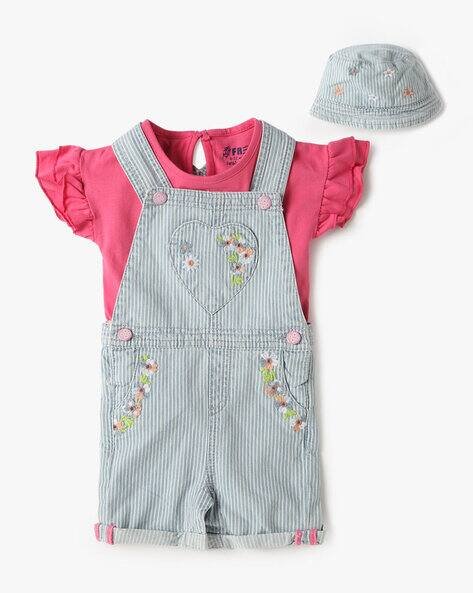 INF FRENDZ Striped Dungaree Set