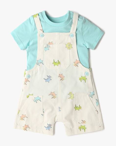 INF FRENDZ All-Over Print Regular Fit Dungaree with T-Shirt