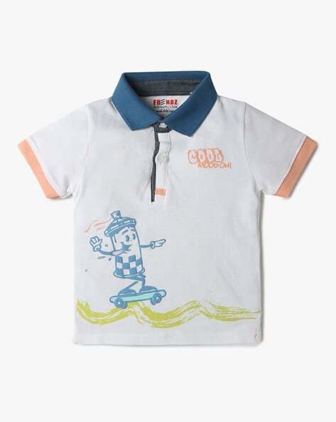INF FRENDZ Boys Graphic Print Polo T-Shirt