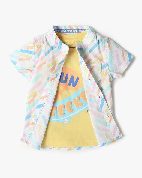 INF FRENDZ Printed Regular Fit Shirt & T-Shirt Set