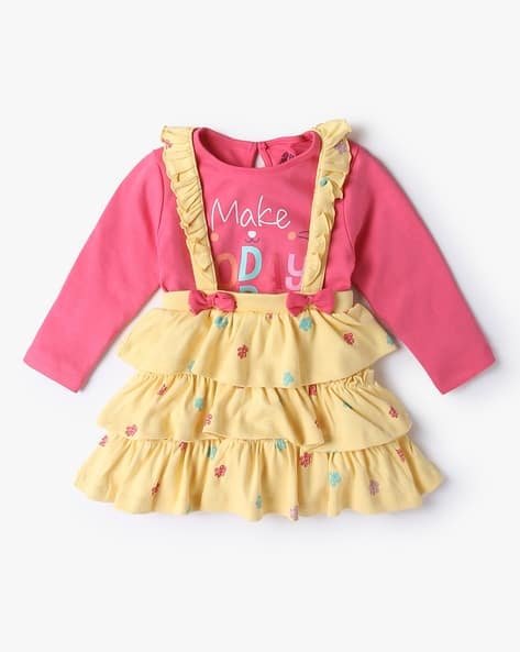 INF FRENDZ Printed Tiered Skirt with T-Shirt