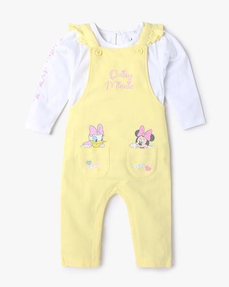 INF FRENDZ Girls Printed Dungarees with T-Shirt