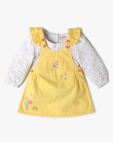 INF FRENDZ Placement Floral Print Dungaree & Top Set