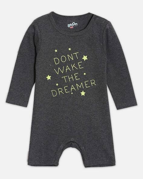 JOVEN Typographic Print Round-Neck Rompers