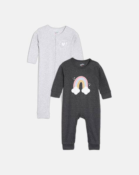 JOVEN Unisex Pack of 2 Graphic Print Round-Neck Rompers
