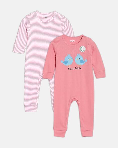 JOVEN Pack of 2 Round-Neck Graphic Print Rompers
