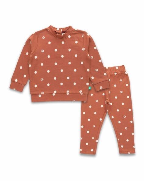 Juscubs Polka-Dot Print Round-Neck Set