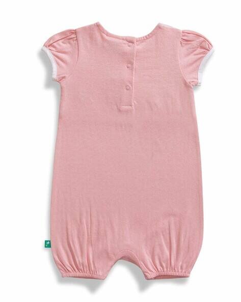 Juscubs Girls Embroidered Round-Neck Rompers
