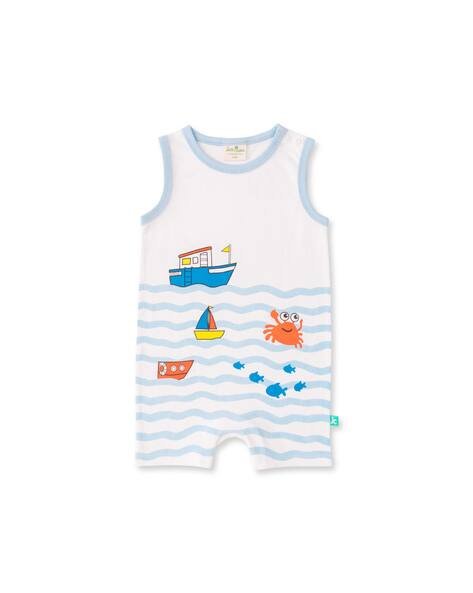 Juscubs Boys Printed Round-Neck Rompers