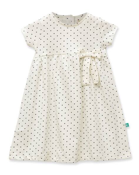 Juscubs Micro Print A-Line Frock with Bow Accent