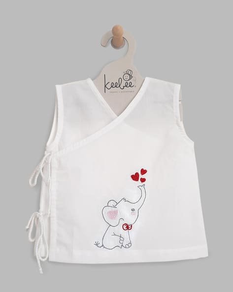 Keebee Organics Embroidered V-Neck Jhabla with Tie-Up