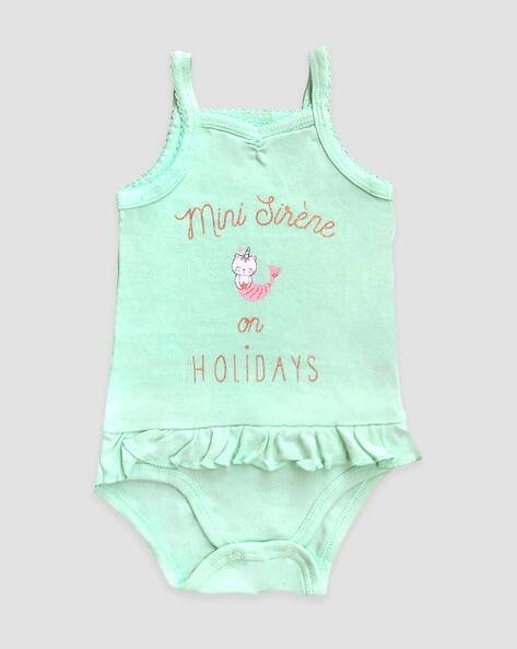 KIDBEA Pack of 2 Striped Rompers with Snap-Button Closure