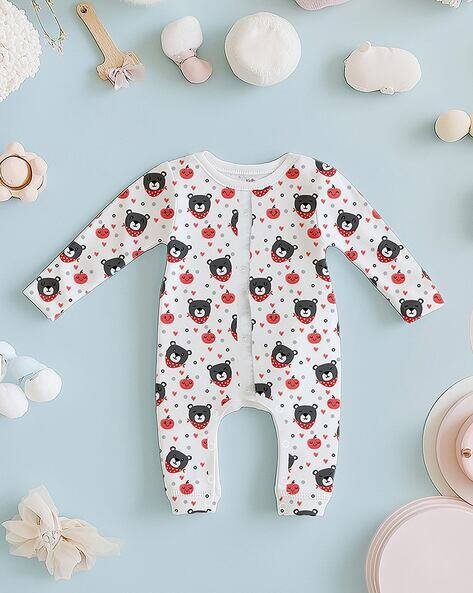 KIDBEA Printed Rompers with Snap Button Closure