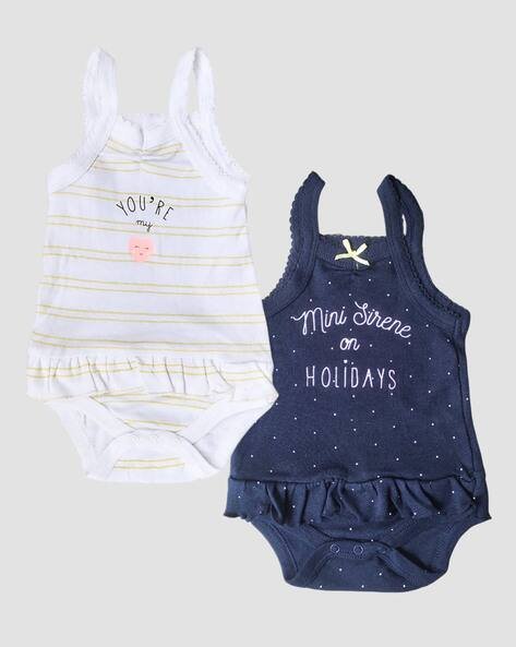 KIDBEA Pack of 2 Embroidered Cotton Onesies