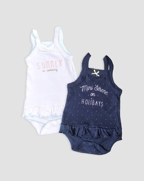 KIDBEA Pack of 2 Embroidered Onesies