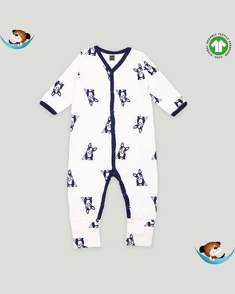 KIDBEA Graphic Print Rompers with V-Neck