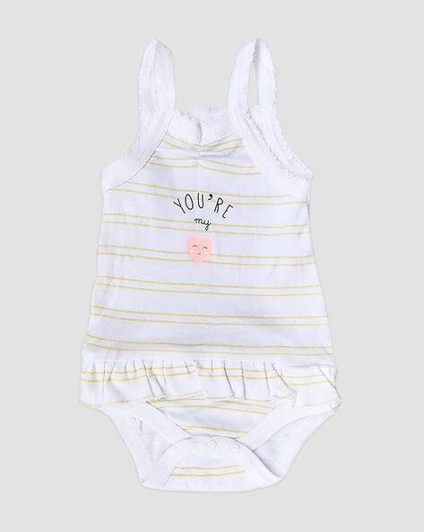 KIDBEA Striped Rompers with Snap-Button Closure