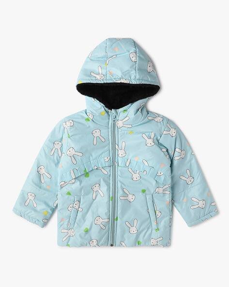 KIDLYBOO Printed Regular Fit Hooded Puffer Jacket